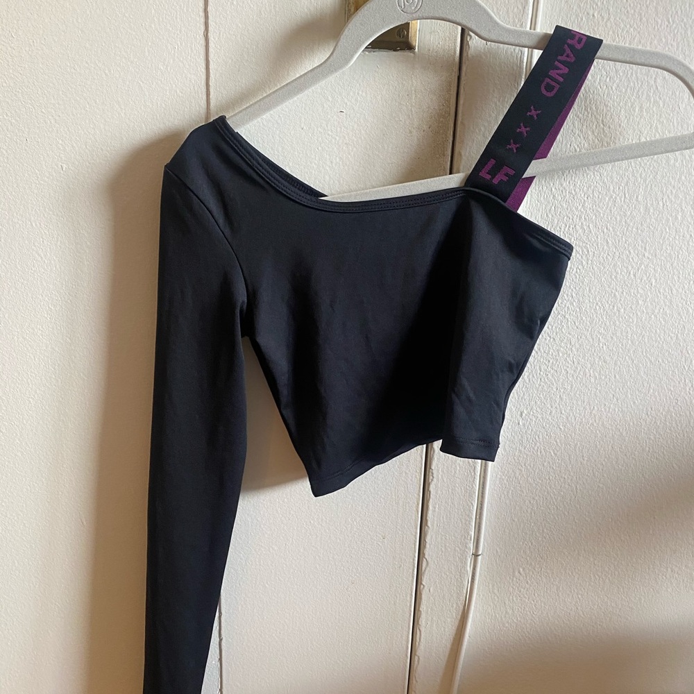 Black Asymmetrical Crop Top